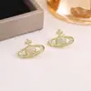 Exquisitos y Lujosos Pendientes del Planeta Saturno Tachonados de Diamantes, Diseño de Moda y Elegante, Pendientes Versátiles de Alta Gama para Personalidad de Mujer