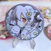Distintivo Sanrio Magic Girl Ya Xiaomei Flame Deer Mouth Broche redondo de folha de flandres com laser, presente de estudante