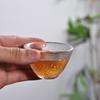 Tazas de té de vidrio estilo japonés con impresión de logotipo, tazones de té Kung Fu, tazas con textura martillada, tazas de degustación, juegos de té de cristal, venta al por mayor del fabricante