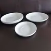 Plato Raya Blanca Pura de Alta Calidad Simple para Uso Doméstico, Plato de Cerámica, Plato para Platos Fríos, Plato de Desayuno, Plato de Hueso para Uso Doméstico