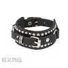 Pulseira de couro PU punk gótico com rebites de caveira retrô escura para casal pulseira de casal pulseira de braço