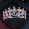Coroa Real de Diamante Barroca Adorno de Cabeça para Noiva Coroa de Strass Acessórios para Banquete de Casamento Desfile de Moda Atacado