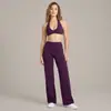 Conjunto de Yoga Transfronterizo de Sensación Desnuda con Hermoso Sujetador Deportivo Halter de Espalda y Pantalones Rectos Sueltos para Correr al Aire Libre y Fitness