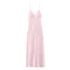 Comercio exterior al por mayor verano nuevo estilo europeo y americano textura de satén de seda Vestido midi 2452331