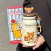Taza de Agua de Dibujos Animados Nueva de Alta Gama para Chicas Ins Estudiante 316 Acero Inoxidable Portátil con Popote Lindo Termo para Niños