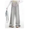 150 Pantalones Deportivos de Rayas Estilo Americano Cortos para Mujer Primavera Adelgazantes Pierna Ancha Cintura Alta Casual Rectos