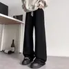 Calça Esportiva Masculina Outono/Inverno 2026, Calça de Corte Curvo com Perna Reta, Modelagem Solta Fashion, Tamanho Grande, Estilo Americano Simples, Calça Casual Tendência