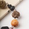 Pulsera Duobao Muzhu Calabaza Caqui Ruyi Satisfacer Ruyi Rosario de Cuentas de Buda Tallado Tridimensional Hecho a Mano Joyería Colgante