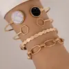 Joias Transfronteiriças Europeias e Americanas Simples Mármore Imitação Criativo Conjunto de Pulseiras Geométrico Coração Pulseira Versátil Atacado