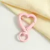 Accesorios para Joyería DIY Corazón de Colores con Cierre de Resorte Pintado en Spray Aleación de Zinc Anillo Abierto Llavero Llavero con Forma de Corazón