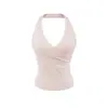 Sutiã Esportivo com Bojo, Alça Cruzada no Pescoço, Camiseta Push-Up para Mulheres, Top Fitness Pilates, Transfronteiriço