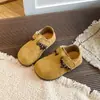 Zapatos Birkenstock retro de moda para niños, nueva colección primavera/otoño 2026, zapatos planos de cuadros con cordones para niñas, suela suave, antideslizantes, zapatos pequeños de piel