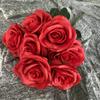 Suprimentos do Fabricante Rosa Amor de Canto de 7 Pontas Flor Artificial Adereços de Fotografia Casamento Feriado Decoração de Casa Flor Artificial Atacado