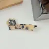 Grampo de Bico de Pato de Acetato de Gatinho Fofo Grampo de Cabelo Brilhante Grampo de Gato com Cabeça de Gato de Desenho Animado Pérola Estilo Doce Feminino