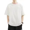 Camiseta de Manga Corta de Algodón Puro de Peso Pesado para Hombre, Corte Holgado, Transpirable, Suave, Versátil Camiseta Casual de Algodón