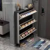 Zapatero ultradelgado estilo italiano para entrada de casa, gran capacidad, espacio pequeño, mueble para recibidor, zapatero de almacenamiento moderno simple