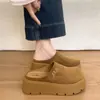 Sandálias fechadas estilo Birkenstock com sola grossa, que aumentam a altura, para mulheres, novas sandálias casuais slip-on de outono/verão