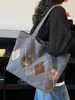 Lona Puntadas de Color Contrastante Gran Capacidad Retro 2025 Nueva Moda Simple Estilo Extranjero Bolso de Hombro Axila Tote