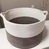 Cesta de Cuerda de Algodón para Ropa Sucia Cesta de Almacenamiento Tejida Nórdica Cesta Grande de Almacenamiento de Juguetes para Dormitorio Cesta Tejida Transfronteriza para Ropa Sucia Venta al por Mayor