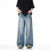 Jeans anchos lavados estilo retro americano para hombre, nuevo estilo de alta costura de otoño, holgados y con caída, pantalones largos rectos versátiles