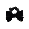Retro Francés Etiqueta Dorada Terciopelo Negro Anillo para el Cabello Lazo de Mujer Cuerda para el Cabello Otoño e Invierno Nuevo Cuerda para el Cabello para Cola de Caballo