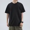 Camiseta de Verano 100% Manga Corta, Camisa Básica Casual de Color Sólido, Camiseta de Media Manga Moderna para Hombre, Cuello Redondo, Top Versátil