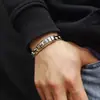 Pulseira Amarela Brilhante Texturizada do Deus da Riqueza para Homens com Mantra de Seis Caracteres, Estilosa e Moderna, Estilo Clássico Punk Fashion