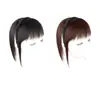 Diadema con Flequillo, Postizo Integrado, Diadema de Cabello Real Black Diamond, Postizo de Cabello Liso para Cubrir Cabello Blanco, Postizo para la Parte Superior de la Cabeza, Flequillo Ligero