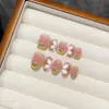 Atacado rede vermelha explosões mão usada unha diamante quebrado borboleta brilho unha unha peça de unha patch de unha finalizado cola de gelatina