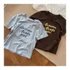 Camiseta de Manga Corta Ajustada con Estampado de Letras Estilo Americano Spicy Girl, Nuevo Diseño de Verano, Top Ajustado para Mujer, Transfronterizo