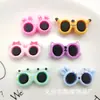 Gafas de sol pequeñas de dibujos animados accesorios de resina gafas de dibujos animados mate diy para diadema pasador materiales para joyería de juguete