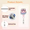Porta credencial retráctil de Halloween Fantasma Rosa Murciélago Calabaza Clip retráctil para credencial de acrílico Porta identificación de oficina para personal médico