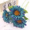 Atrezzo de Fotografía de Girasol Artificial, Estilo Rústico para el Hogar, Flor Artificial Realista de un Solo Tallo al por Mayor, Girasol para Sala de Estar
