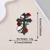 Patches bordados estilo punk de venda quente transfronteiriços com flores vintage, caveiras e laços, apliques decorativos para roupas com adesivo termocolante