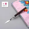 Raspador de arte para estudiantes plástico tronco mango de madera roja raspador raspador de gouache acrílico cuchillo de pintura al óleo raspador de pintura