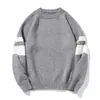 Suéter de Punto Redondo Holgado Estilo Japonés para Hombre, Otoño e Invierno 2026, Suéter de Pareja Degradado, Camiseta Básica Versátil para Adolescentes