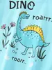 Ropa infantil transfronteriza: Colección de otoño, camiseta de manga larga, casual y a la moda, con estampado de dinosaurio de dibujos animados, cuello redondo, para niños pequeños