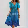 2026 Novo E-commerce Transfronteiriço Amazon Solto Casual Elegante Gola V Floral Novo Vestido Estampado Mais Vendido