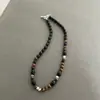 Colar de Pedra Olho de Tigre Vintage com Contas Corrente para Clavícula de Moda de Luxo Leve Colar Versátil em Camadas de Nicho Melard para Mulheres