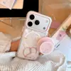 Funda de Teléfono Rosa de Dibujos Animados para Niña Adecuada para iPhone 18, 17 Pro Max, iPhone 16, Funda Suave Transparente para iPhone 15 con Soporte Magnético de Gato