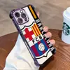 Capa Protetora Anti-Queda de Clube de Futebol para iPhone 18 Promax Capa de Celular Apple 13 Pm Moldura Galvanizada Capa Macia