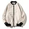 Jaqueta Harrington Vintage de Voo para Homens Streetwear de Primavera Jaqueta de Baseball Oversized com Zíper