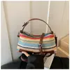 Bolso de Paja Tejida de Alto Estilo 2026 para Mujer, Estilo Vacaciones de Verano, Bolso Versátil de Hombro y Cruzado, Bolso de Mano para el Trabajo
