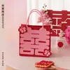 Bolsa de fieltro con logo impreso, bolsa de regalo para llevar en la mano, bolsa tote promocional corporativa, bolsa roja de fortuna y longevidad para recuerdo de boda