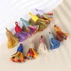 Pingente de Borla Pequena de Fio de Algodão Enrolado à Mão Estilo Xizang, Material para Pulseira DIY Feito à Mão, Ornamento de Borla Curta com Tampa Rosqueada