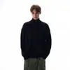 Estilo Coreano Outono e Inverno Novo Produto Simples Retrô Vintage Cor Sólida Cardigan Engrossado Solto Zíper Cardigan Masculino