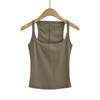 Camisola de cuello cuadrado Spice Girl de tres pines y cinco líneas para mujer, novedad de verano 2024, prenda exterior de alta elasticidad y corte ajustado.