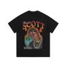 Camiseta de manga larga estilo americano, estilo retro, lavable, con estampado antiguo, estilo hip hop, informal, de gran tamaño, para hombres y mujeres.