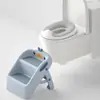 Assento Almofadado e Degrau Combinados para Banheiro de Bebê Doméstico Anel de Assento de Vaso Sanitário Infantil Conjunto para Treinamento de Vaso