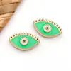 Acero Inoxidable Doble Cara Esmalte Gota de Aceite Ojo Cuentas Espaciadoras Cuentas Sueltas Cuentas Cuadradas Pulsera DIY Europea y Americana Accesorios de Joyería